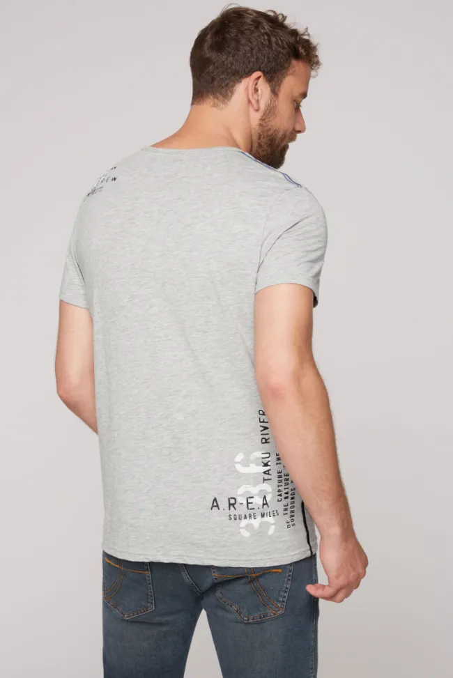 Herren CAMP DAVID & SOCCX T-Shirt mit Print im Used Look granite melange