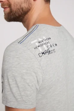 Herren CAMP DAVID & SOCCX T-Shirt mit Print im Used Look granite melange