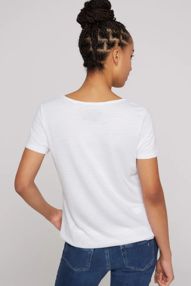 Damen CAMP DAVID & SOCCX T-Shirt mit tonigen Streifen und Glitter Print