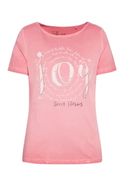 Damen CAMP DAVID & SOCCX T-Shirt mit U-Boot-Ausschnitt und Artwork