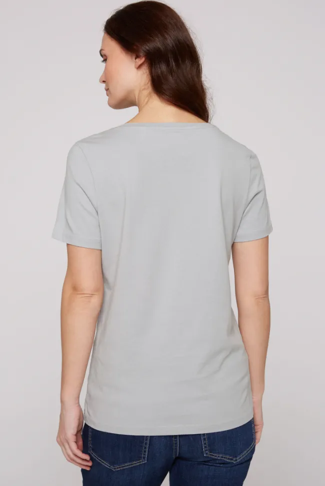 Damen CAMP DAVID & SOCCX T-Shirt mit U-Boot-Ausschnitt cozy blue | M
