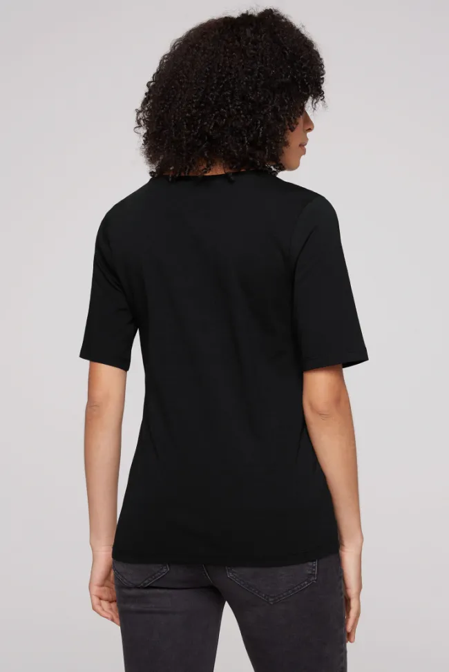 Damen CAMP DAVID & SOCCX T-Shirt mit V-Ausschnitt und Print