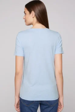 Damen CAMP DAVID & SOCCX T-Shirt mit Wording Print cool blue