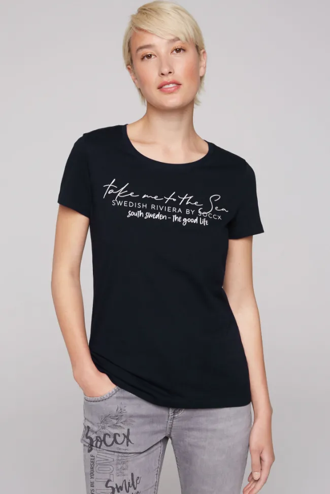 Damen CAMP DAVID & SOCCX T-Shirt mit Wording Print
