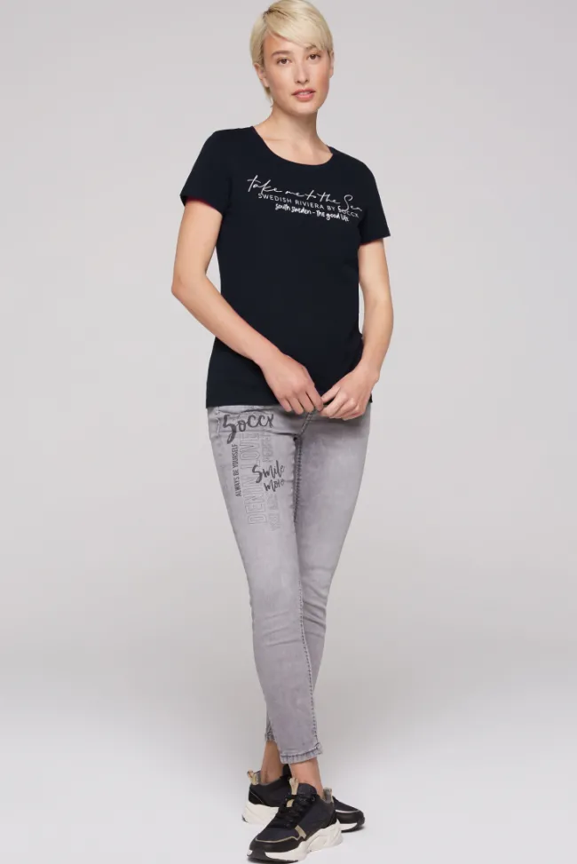Damen CAMP DAVID & SOCCX T-Shirt mit Wording Print