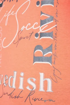 Damen CAMP DAVID & SOCCX T-Shirt mit Wording Print neon orange