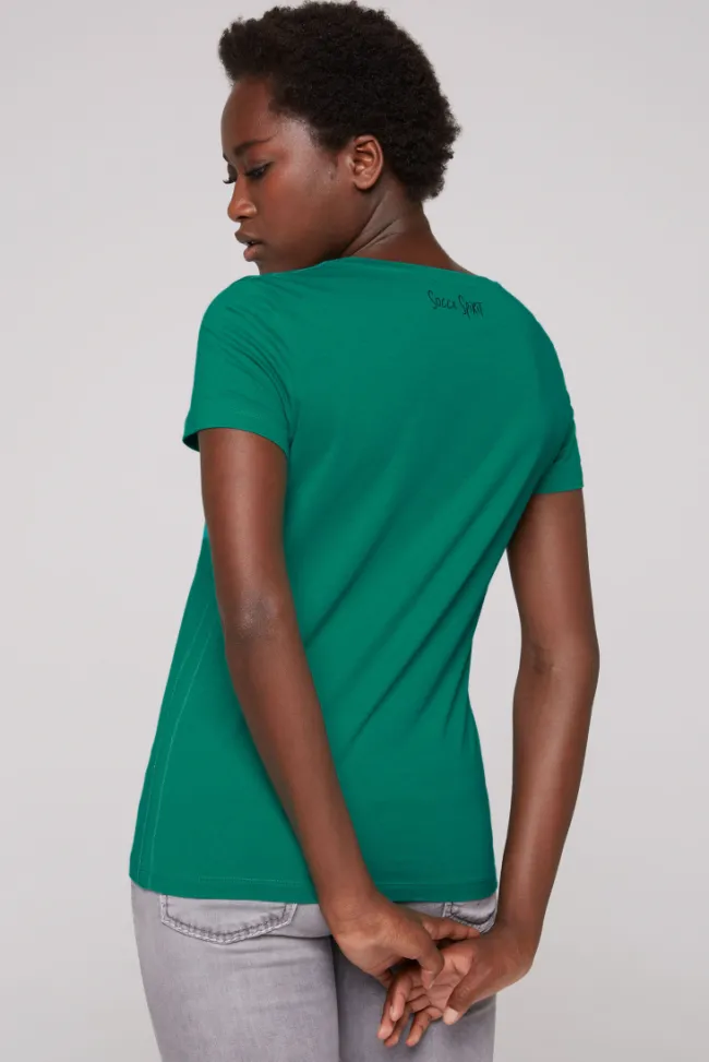 Damen CAMP DAVID & SOCCX T-Shirt mit Wording Print bottle green