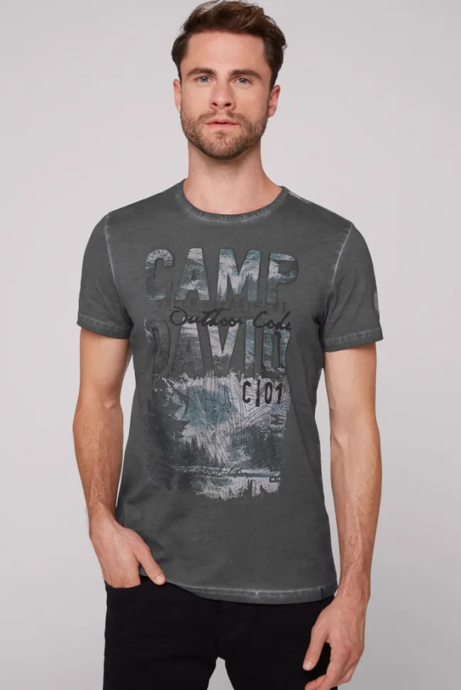 Herren CAMP DAVID & SOCCX T-Shirt Oil Dyed mit Photoprint