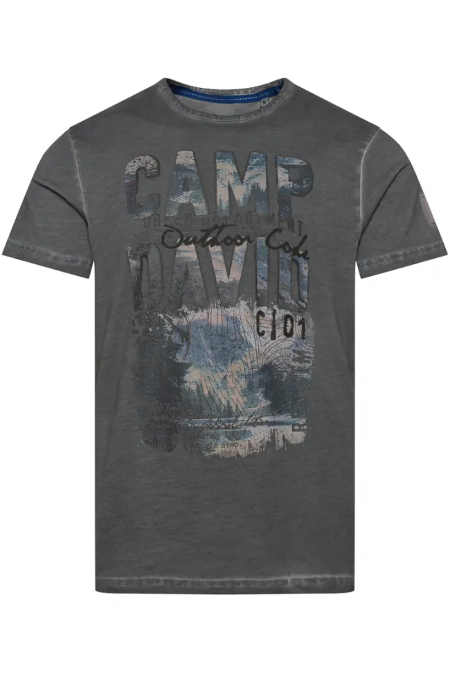Herren CAMP DAVID & SOCCX T-Shirt Oil Dyed mit Photoprint
