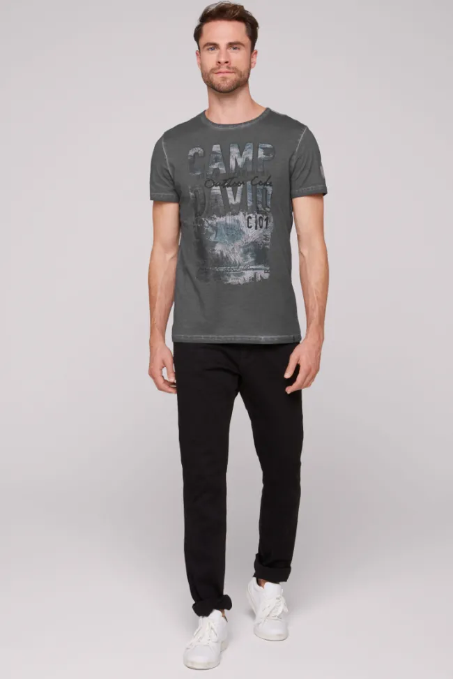 Herren CAMP DAVID & SOCCX T-Shirt Oil Dyed mit Photoprint