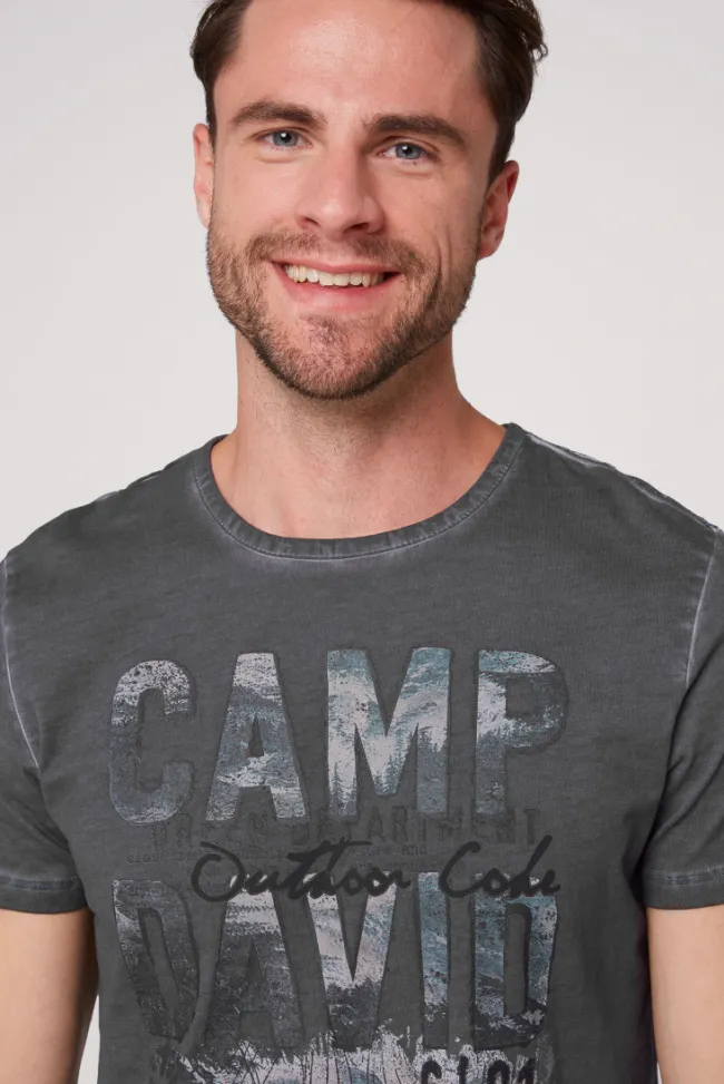 Herren CAMP DAVID & SOCCX T-Shirt Oil Dyed mit Photoprint
