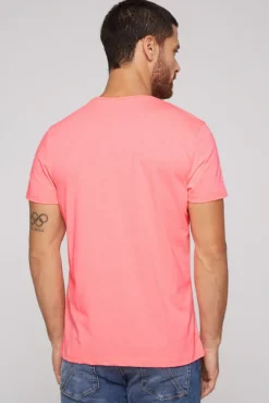 Herren CAMP DAVID & SOCCX T-Shirt Rundhals mit Used Print neon pink | S