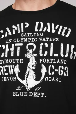 Herren CAMP DAVID & SOCCX T-Shirt Rundhals mit Used Print | S