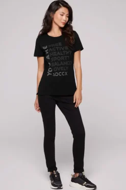 Damen CAMP DAVID & SOCCX T-Shirt Rundhals mit Wording Print