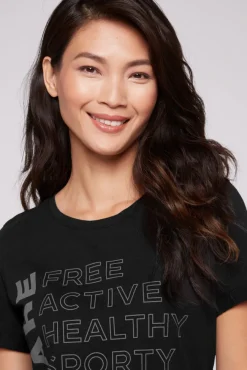 Damen CAMP DAVID & SOCCX T-Shirt Rundhals mit Wording Print