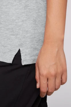 Damen CAMP DAVID & SOCCX T-Shirt Rundhals mit Wording Print grey melange