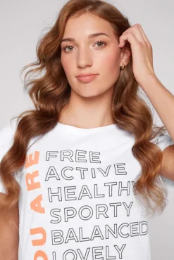 Damen CAMP DAVID & SOCCX T-Shirt Rundhals mit Wording Print