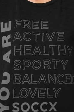 Damen CAMP DAVID & SOCCX T-Shirt Rundhals mit Wording Print