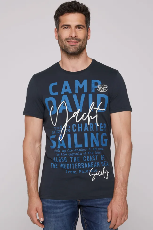 Herren CAMP DAVID & SOCCX T-Shirt Rundhals mit Yacht Print classic navy | S