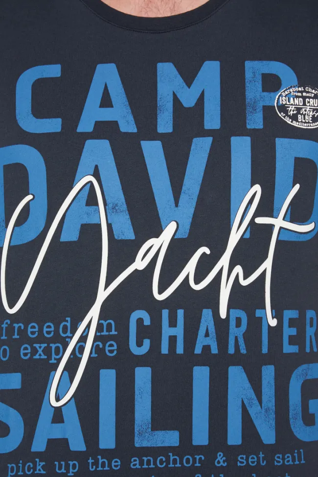 Herren CAMP DAVID & SOCCX T-Shirt Rundhals mit Yacht Print classic navy | S