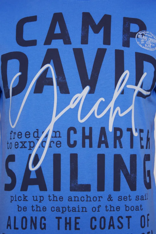 Herren CAMP DAVID & SOCCX T-Shirt Rundhals mit Yacht Print deep sky | S