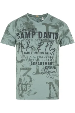 Herren CAMP DAVID & SOCCX T-Shirt V-Neck mit All Over Print
