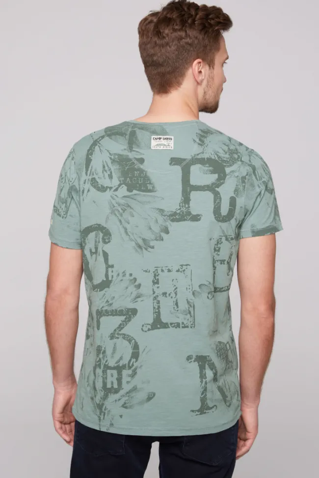 Herren CAMP DAVID & SOCCX T-Shirt V-Neck mit All Over Print