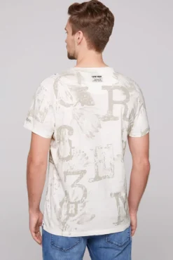 Herren CAMP DAVID & SOCCX T-Shirt V-Neck mit All Over Print