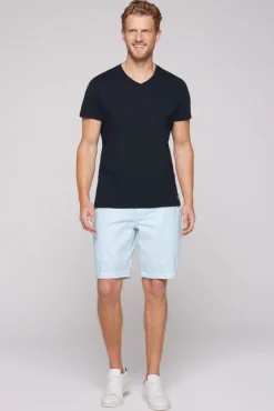 Herren CAMP DAVID & SOCCX T-Shirt V-Neck mit Brusttasche blue navy | S