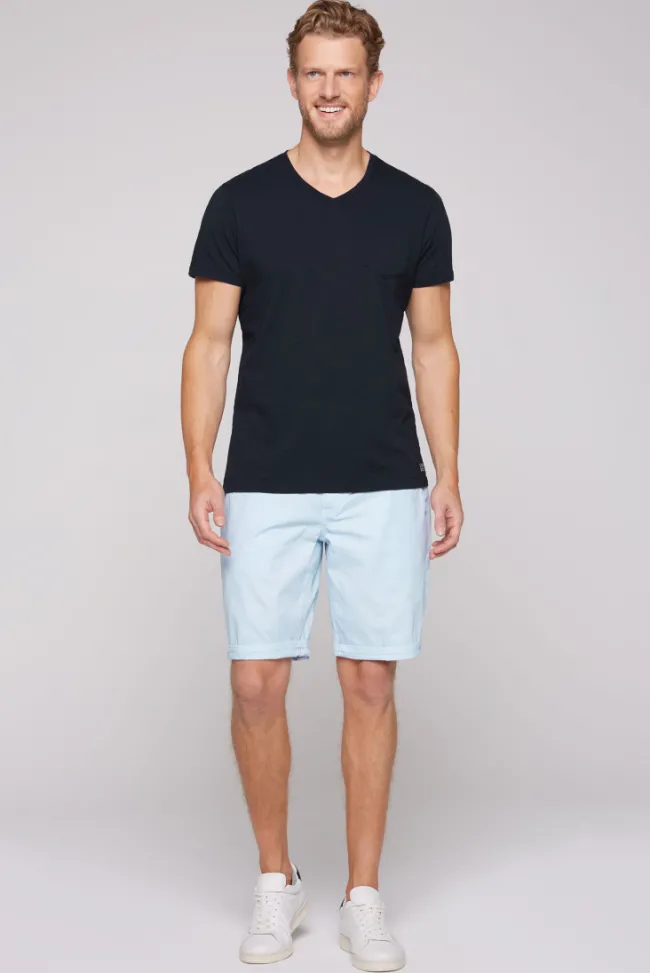 Herren CAMP DAVID & SOCCX T-Shirt V-Neck mit Brusttasche blue navy | S