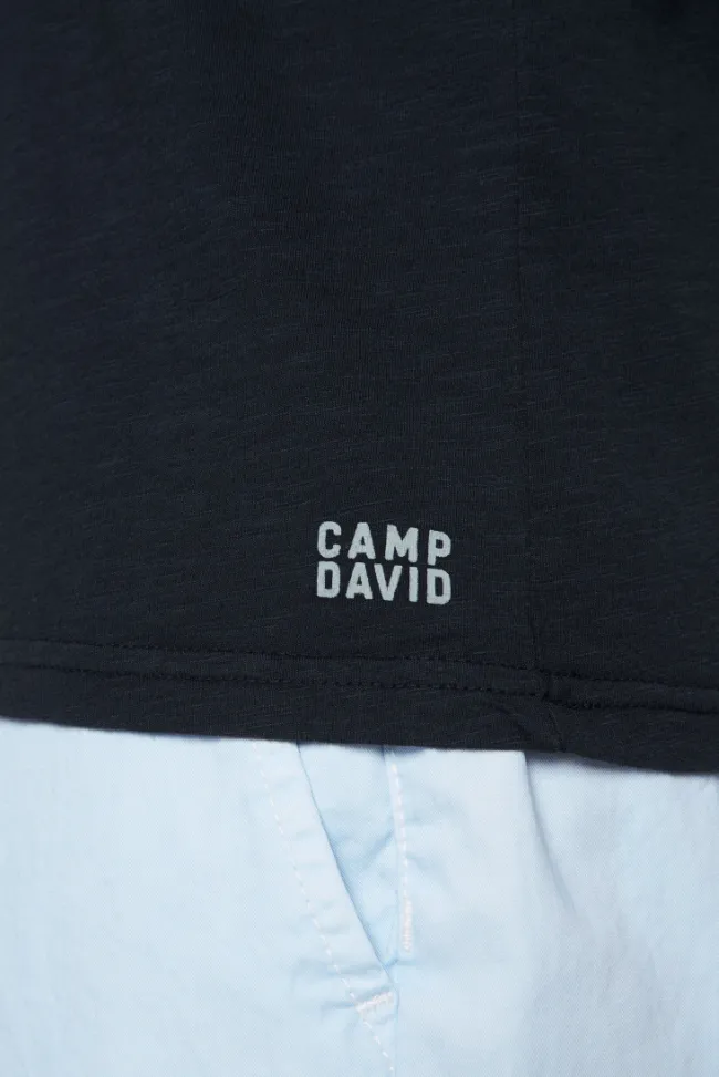 Herren CAMP DAVID & SOCCX T-Shirt V-Neck mit Brusttasche blue navy | S