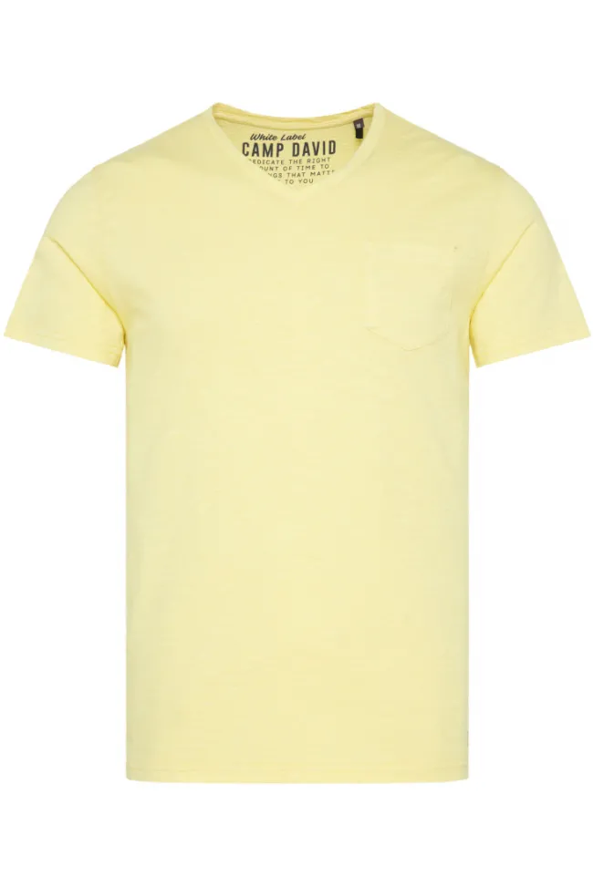 Herren CAMP DAVID & SOCCX T-Shirt V-Neck mit Brusttasche