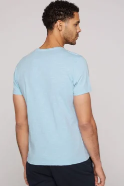 Herren CAMP DAVID & SOCCX T-Shirt V-Neck mit Brusttasche summer blue | S