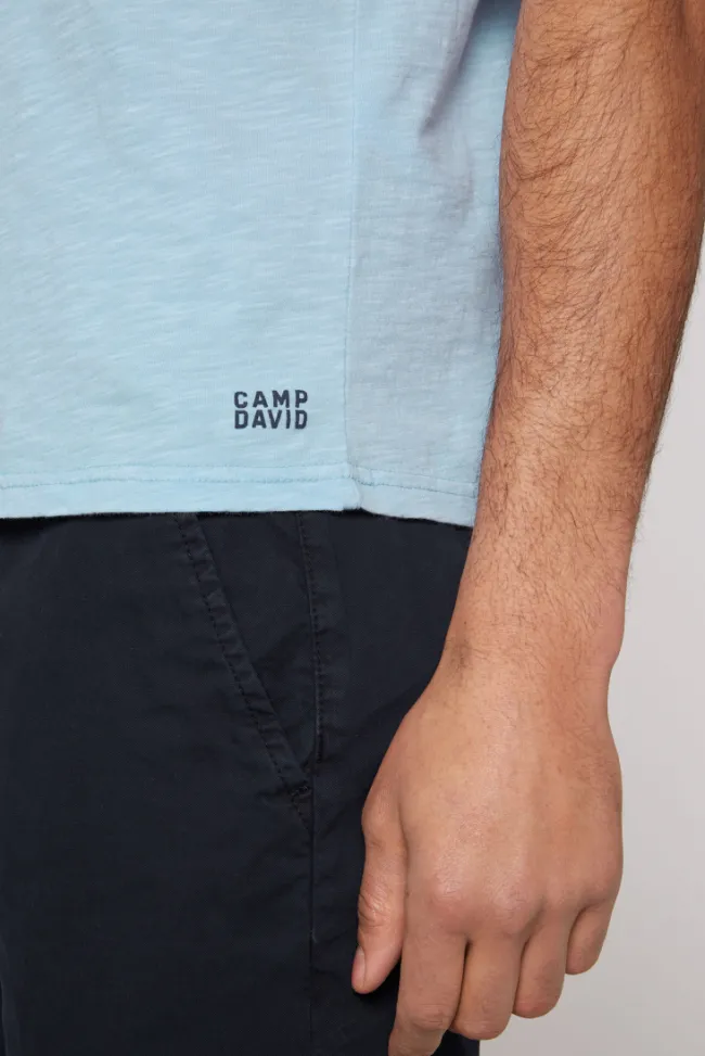 Herren CAMP DAVID & SOCCX T-Shirt V-Neck mit Brusttasche summer blue | S
