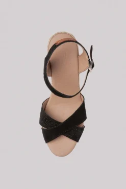 Damen CAMP DAVID & SOCCX Veloursleder-Espadrille mit Keilabsatz