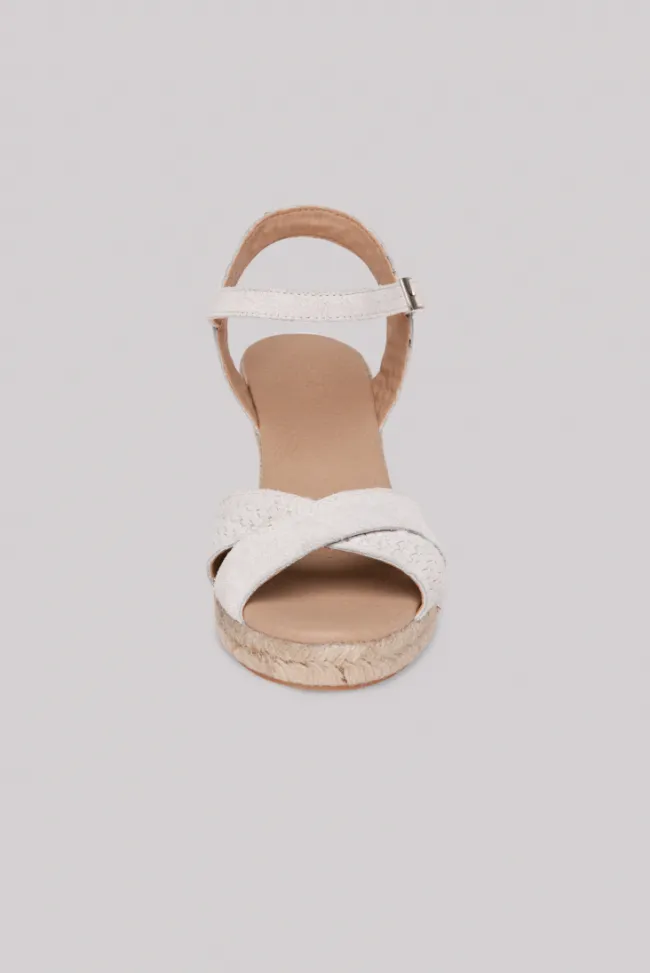 Damen CAMP DAVID & SOCCX Veloursleder-Espadrille mit Keilabsatz