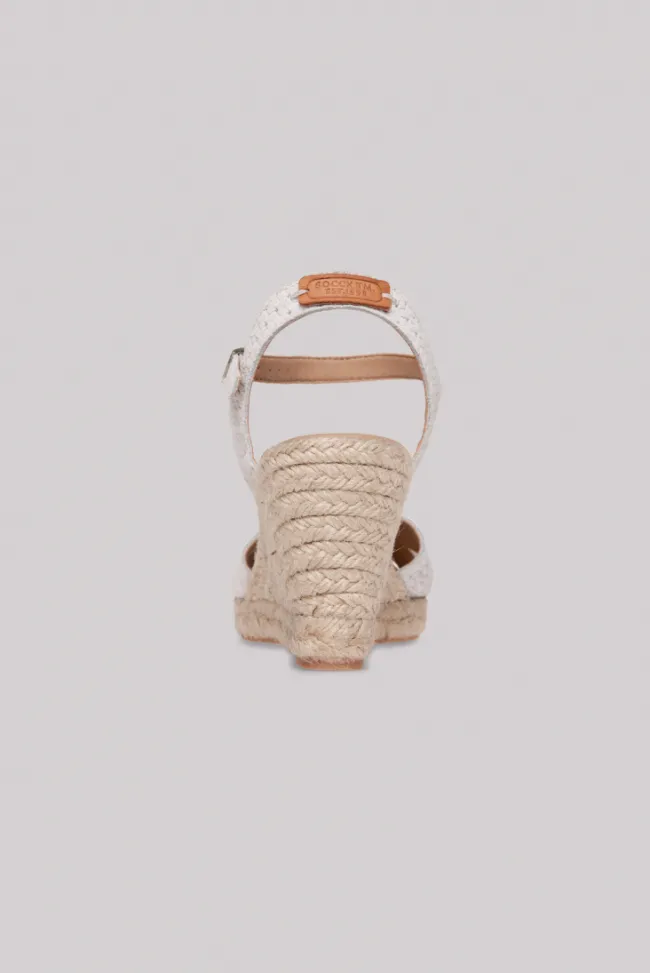 Damen CAMP DAVID & SOCCX Veloursleder-Espadrille mit Keilabsatz