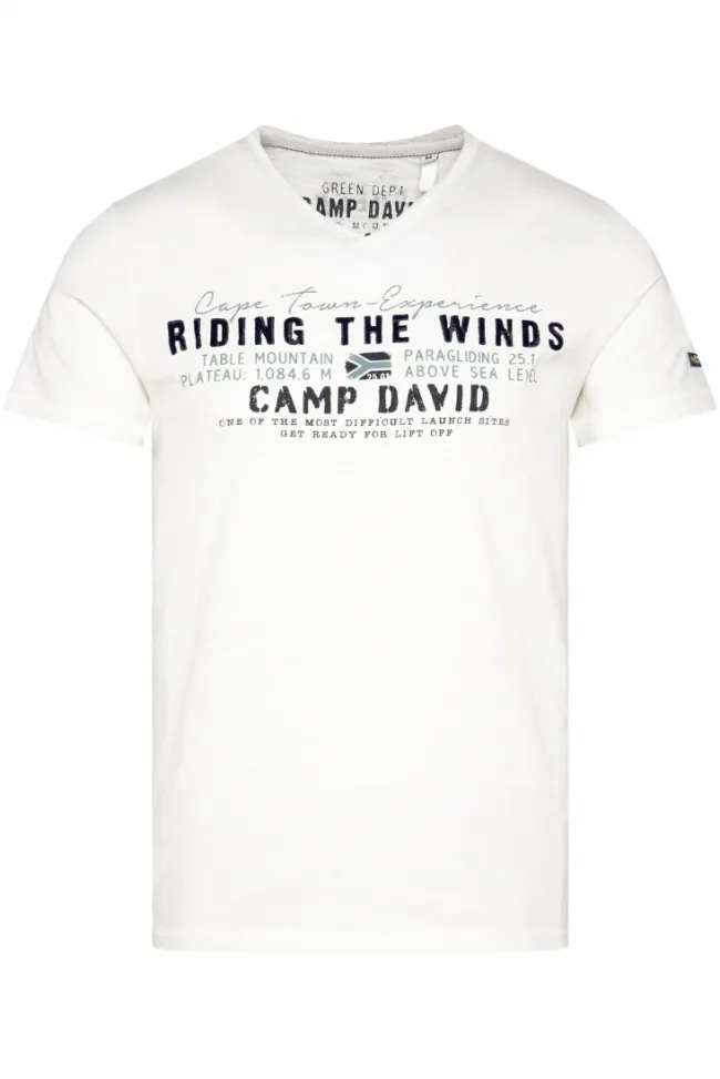 Herren CAMP DAVID & SOCCX V-Shirt mit Flockprint