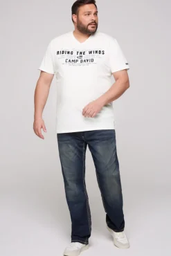 Herren CAMP DAVID & SOCCX V-Shirt mit Flockprint