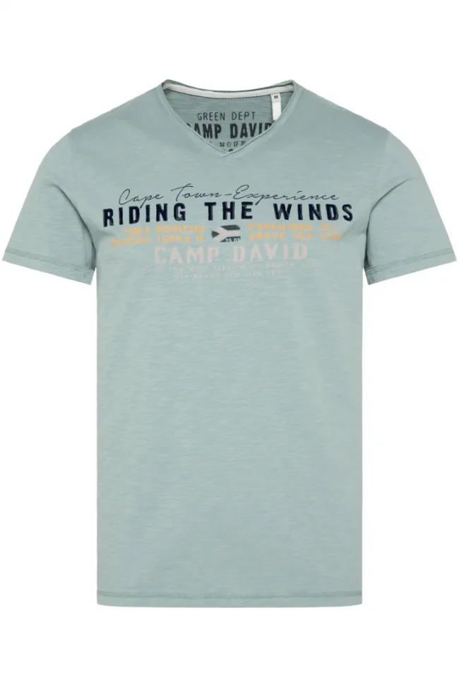 Herren CAMP DAVID & SOCCX V-Shirt mit Flockprint