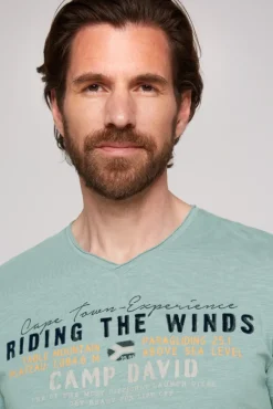 Herren CAMP DAVID & SOCCX V-Shirt mit Flockprint