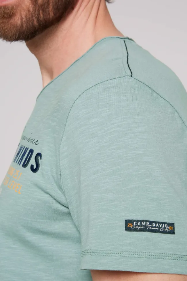 Herren CAMP DAVID & SOCCX V-Shirt mit Flockprint
