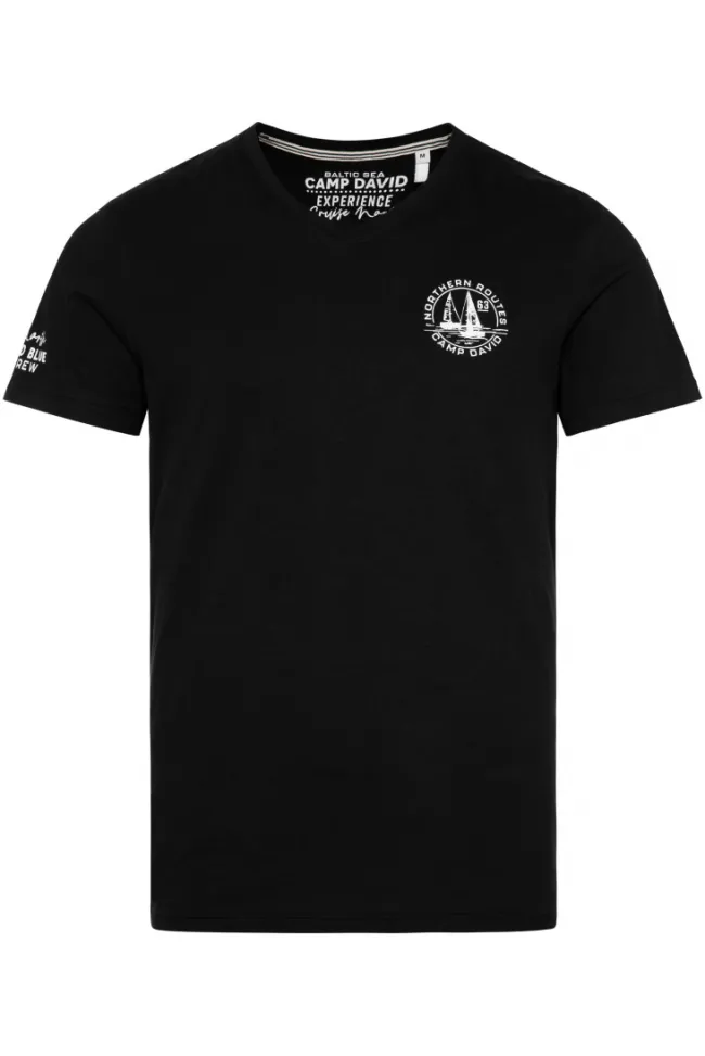 Herren CAMP DAVID & SOCCX V-Shirt mit kleinen Rubber Prints