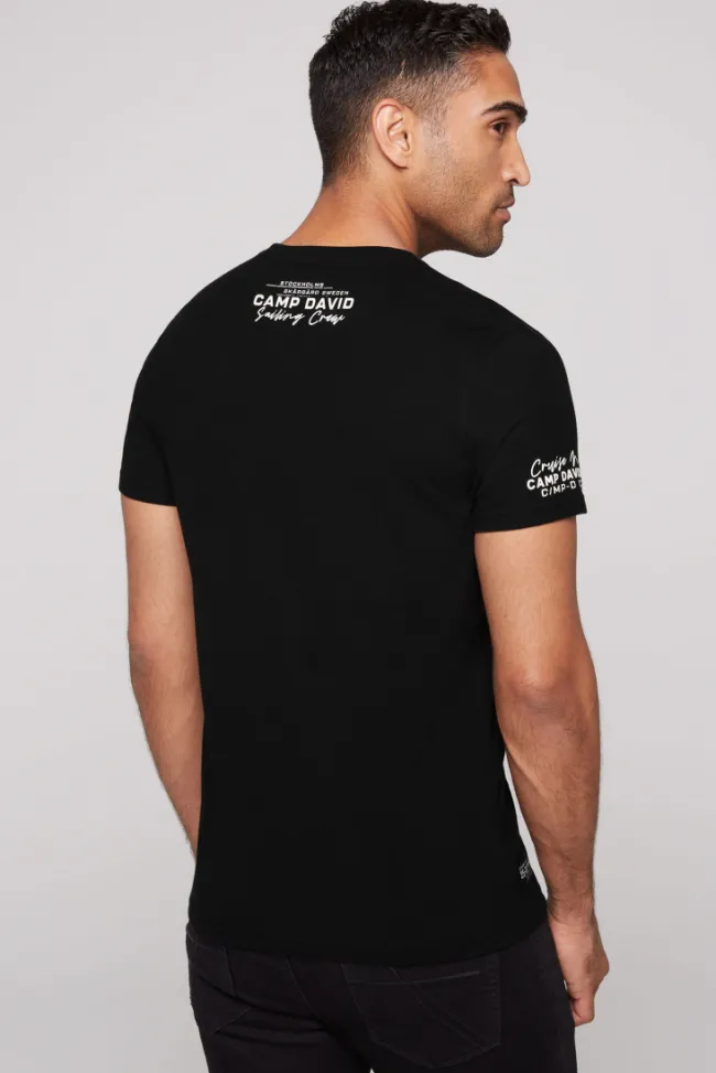 Herren CAMP DAVID & SOCCX V-Shirt mit kleinen Rubber Prints