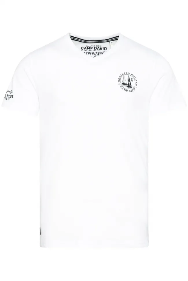 Herren CAMP DAVID & SOCCX V-Shirt mit kleinen Rubber Prints