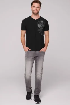 Herren CAMP DAVID & SOCCX V-Shirt mit Rubber Artworks