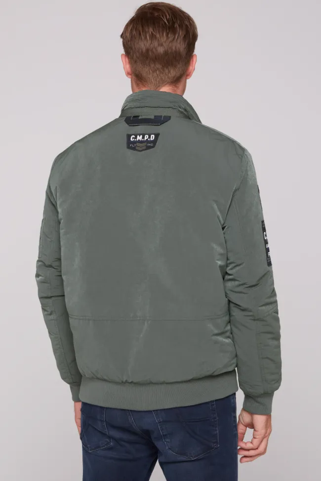 Herren CAMP DAVID & SOCCX Wattierter Fliegerblouson mit Patches khale green