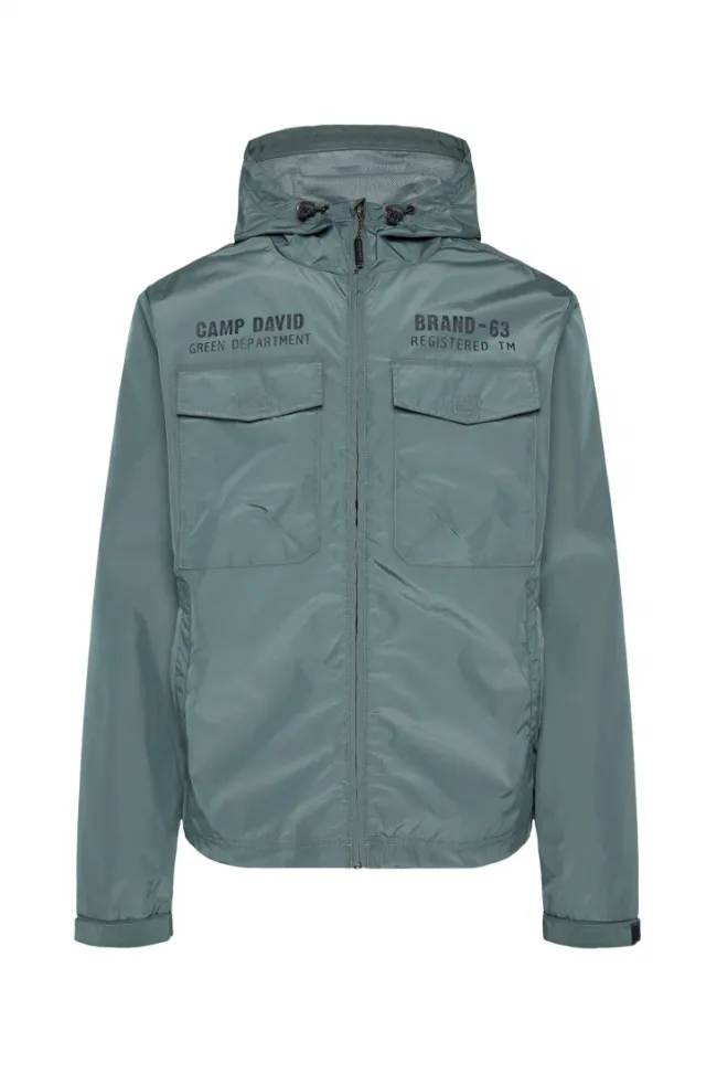 Herren CAMP DAVID & SOCCX Windbreaker-Jacke mit Kapuze und Rückenprint