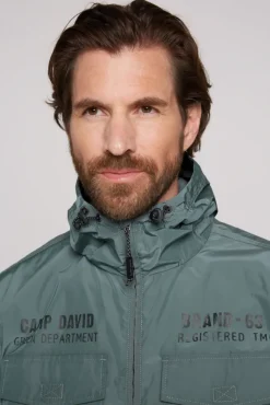 Herren CAMP DAVID & SOCCX Windbreaker-Jacke mit Kapuze und Rückenprint