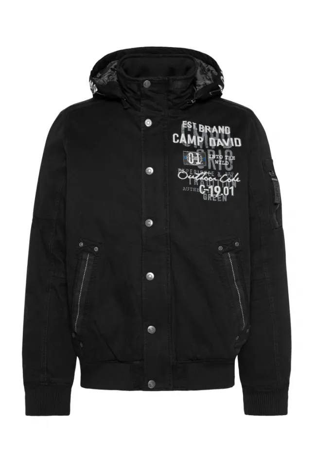 Herren CAMP DAVID & SOCCX Winterblouson mit abtrennbarer Kapuze und Artworks